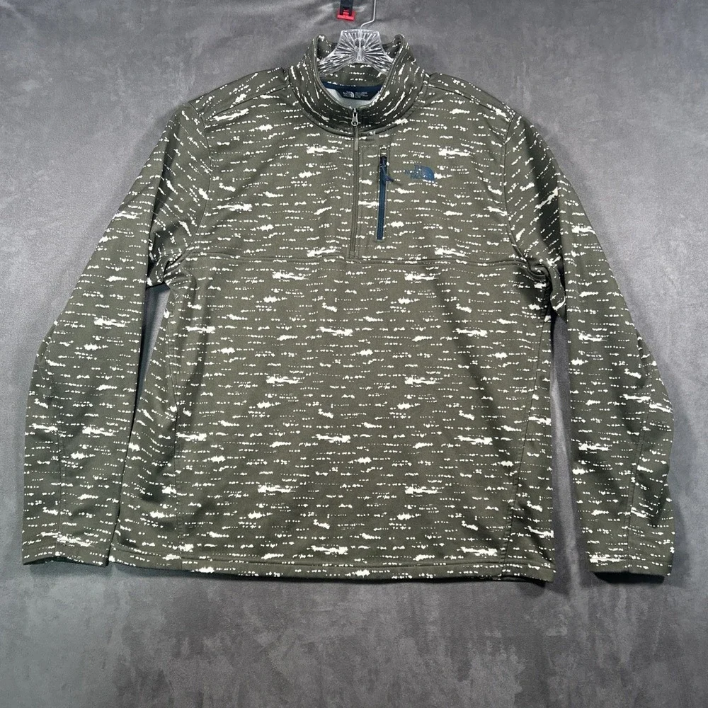 The North Face Pullover Fleece Long Sleeve Cinder 100 XL Green Splash 1/2 Zip